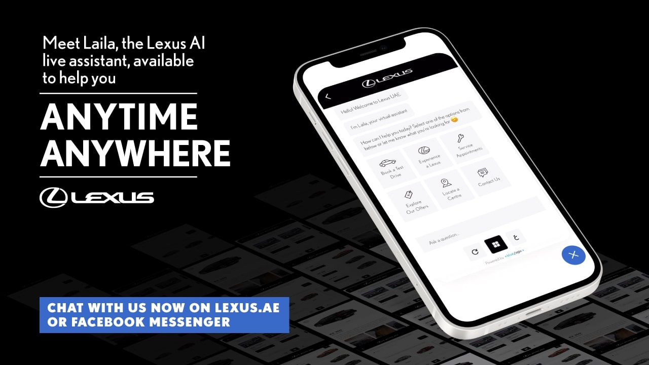 Image for Al-Futtaim Lexus Launches LAILA, An Artificial Intelligence Powered Chatbot Which Will Elevate The Shopping Experience For Customers In The UAE