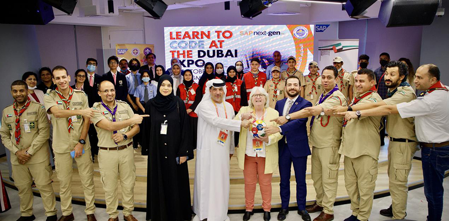 Image for 50 UAE Scouts Join More Than 1,000 Young Thinkers In A Live Coding Workshop At The SAP House At Expo 2020 Dubai